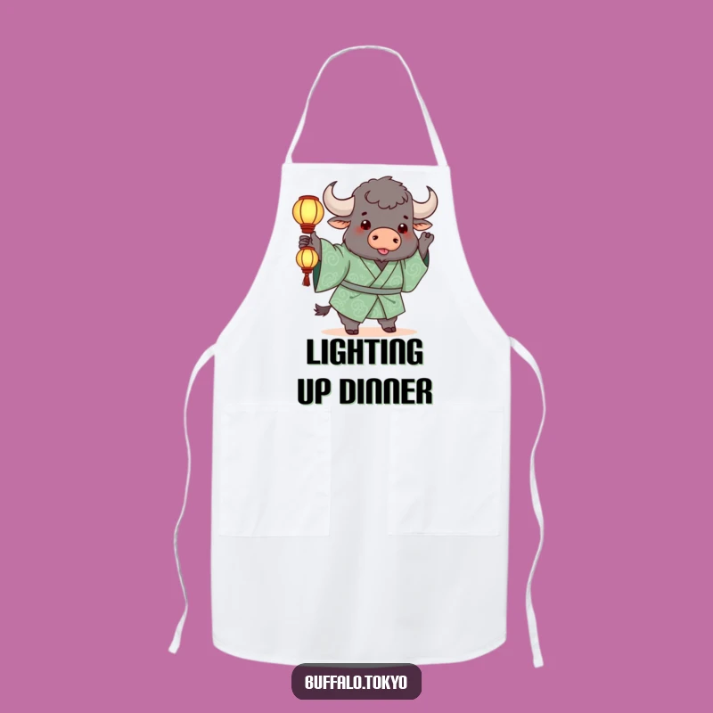 Funny Buffalo Lantern Apron: Cook with Joy in this Playful Glowing Design