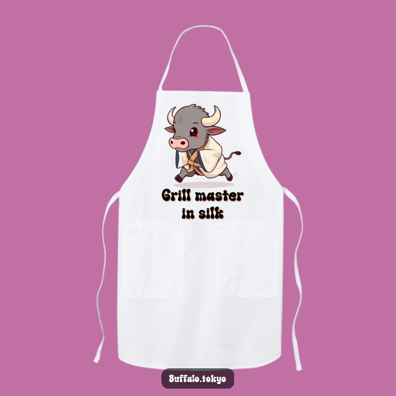 Funny Buffalo Kimono Apron: Kitchen Stride Chef Gift