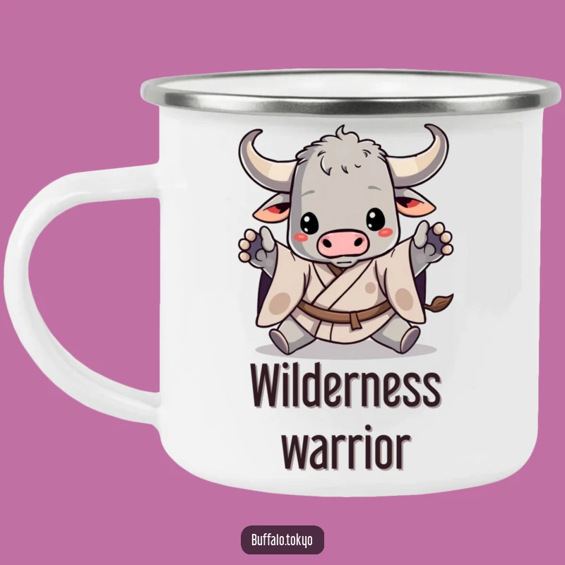 Funny Buffalo Kimono Camp Mug - Durable Action Design, Outdoor Gift