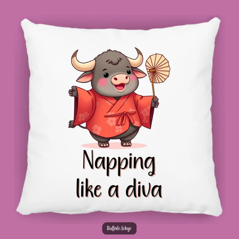 Funny Buffalo Kimono Pillow: Cozy Cuteness with a Playful Touch