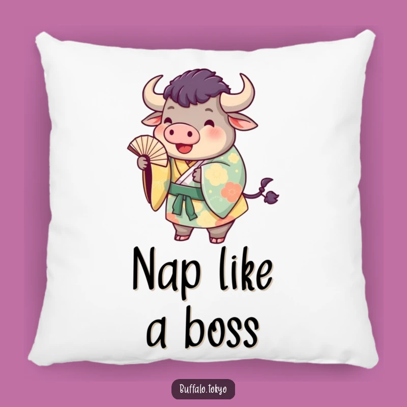 Funny Buffalo Kimono Pillow: Playful Animal Accent, Cozy Comfort, Gift