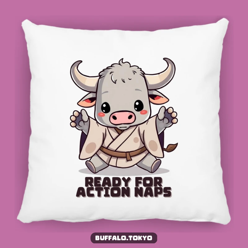 Funny Buffalo Kimono Pillow - Dynamic Warrior Comfort, Cozy Gift