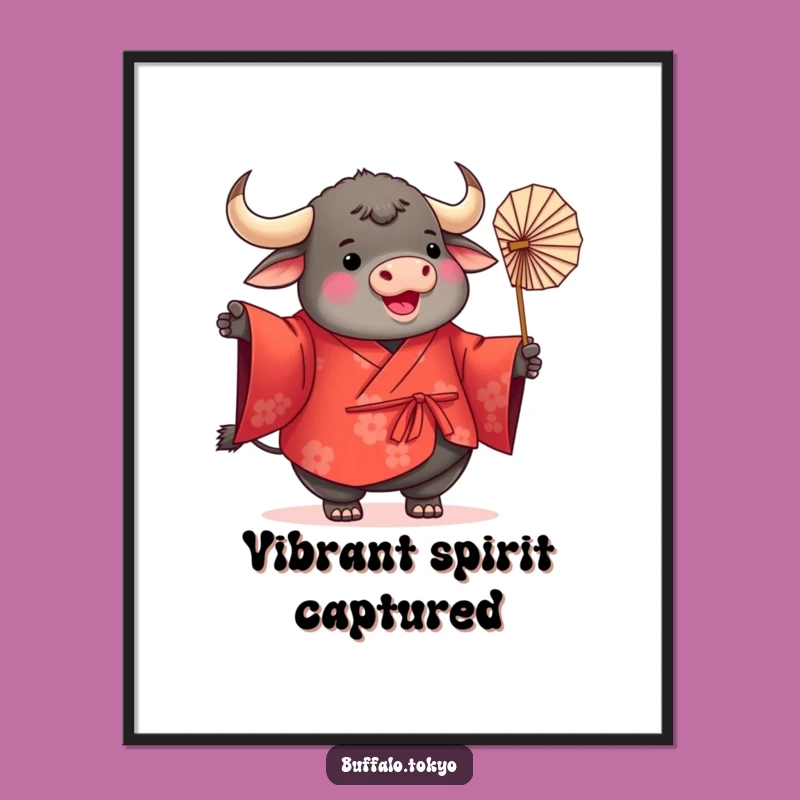 Funny Buffalo Kimono Digital Art: Instant Joyful Wall Decor