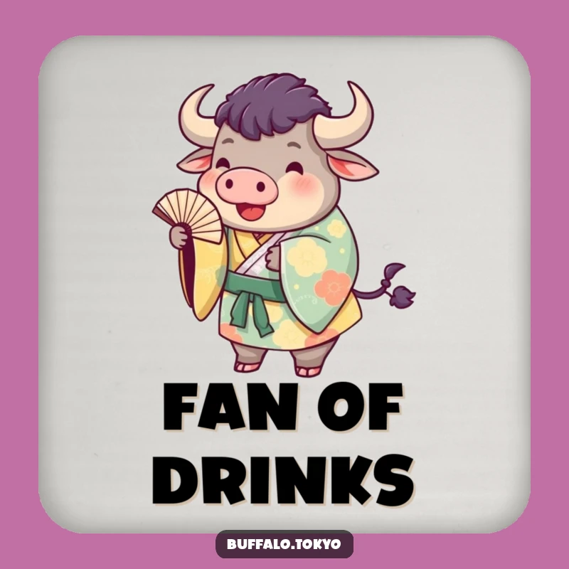 Funny Buffalo Kimono Coasters: Playful Art, Table Protection, Set Gift
