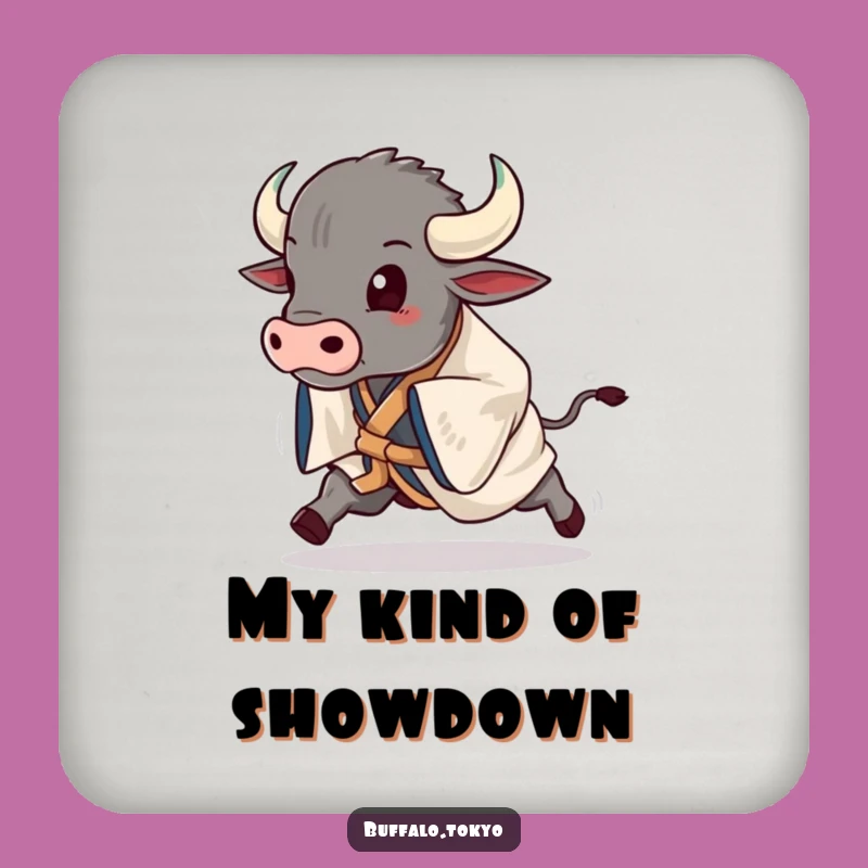 Funny Buffalo Kimono Coaster: Protect Surfaces with Stride Gift