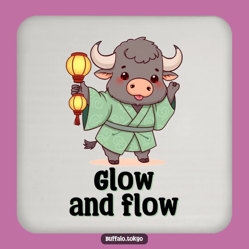 Funny Buffalo Lantern Coaster Set: Protect Surfaces with Playful Glowing Art