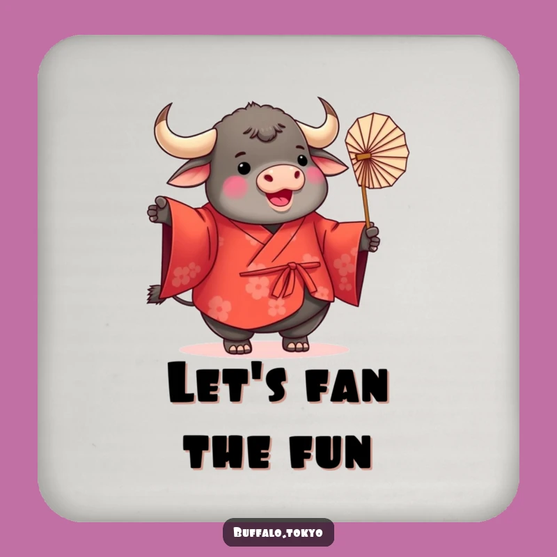 Funny Buffalo Kimono Coasters: Protect Surfaces with Adorable Art