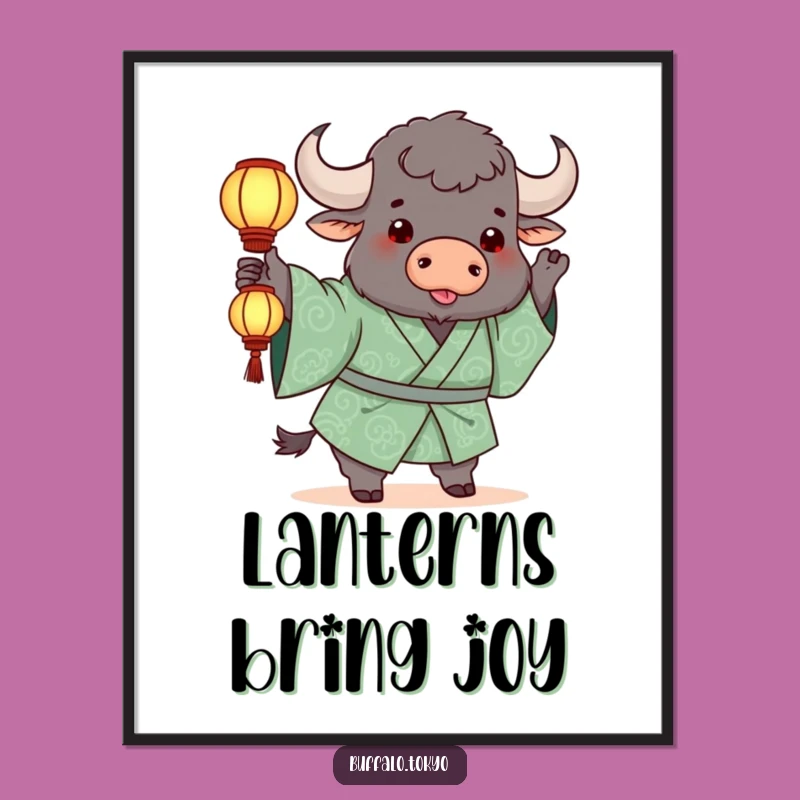 Funny Buffalo Lantern Poster: Bring Light and Laughter to Your Walls