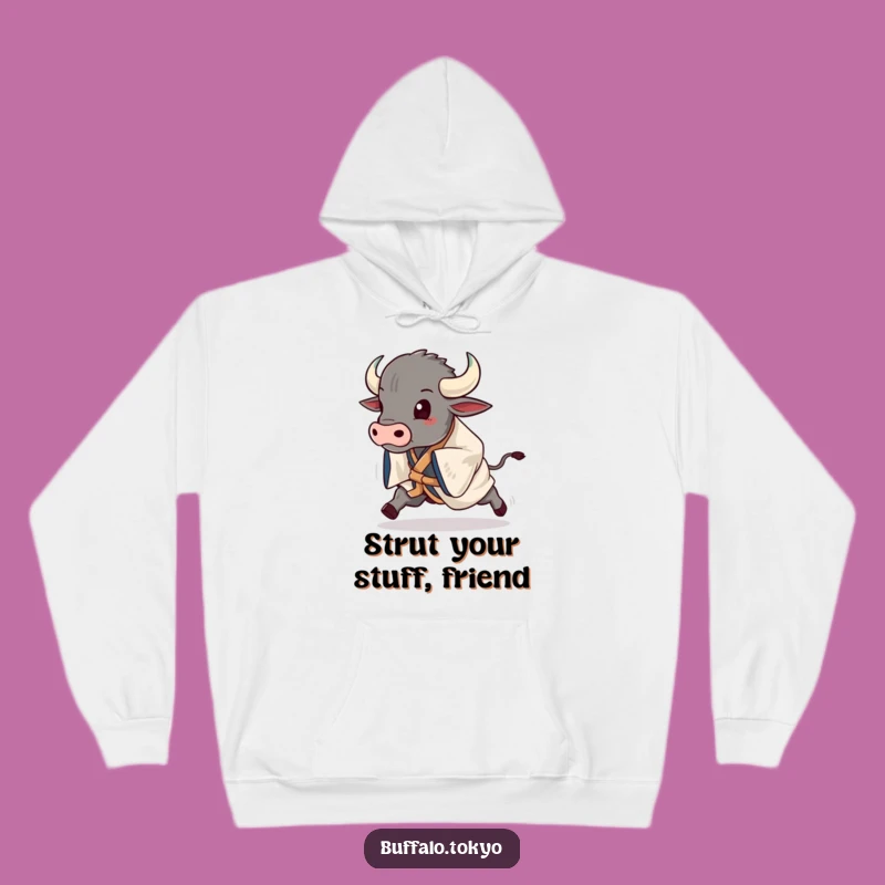 Cozy Funny Buffalo Kimono Hoodie: Warm Stride Gift for Chilly Days