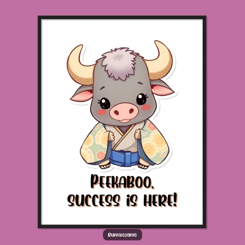 Free Printable Wall Art: Peek-a-Boo Buffalo Kimono Fun, Downloadable Art