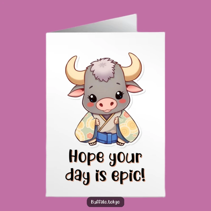 Free Printable Birthday Card: Peek-a-Boo Buffalo, Funny Downloadable Gift