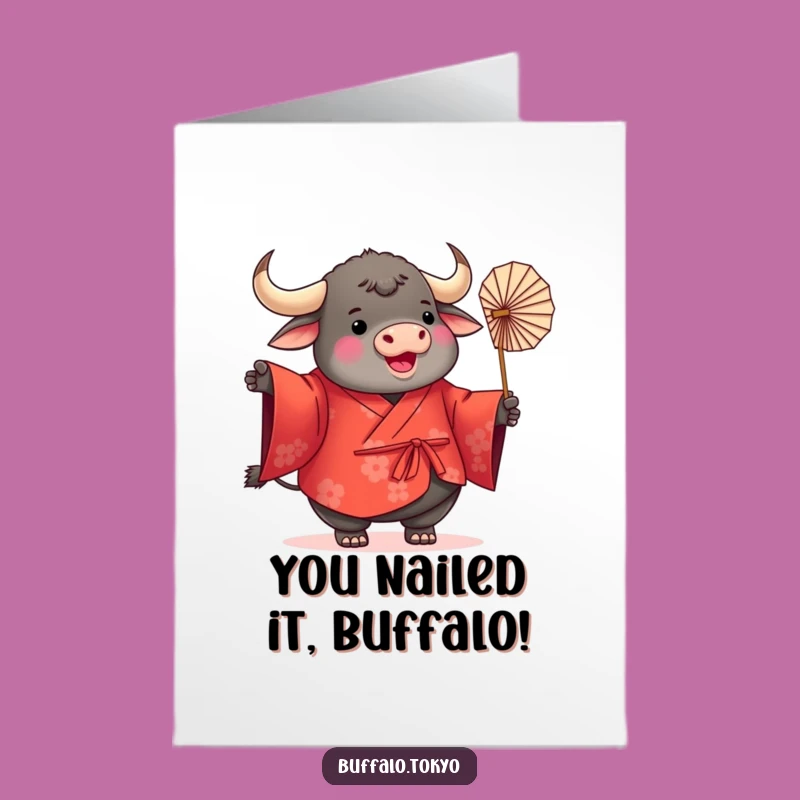 Free Printable Congrats Card: Dancing Buffalo - Funny Downloadable Gift