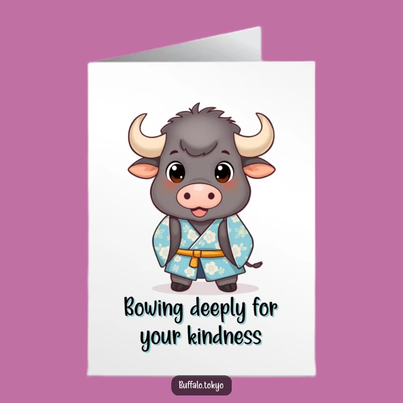 Funny Free Printable Thank You Card: Bowing Buffalo - Downloadable Gift