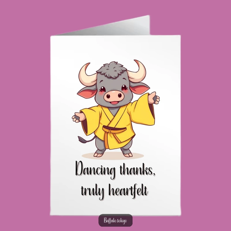 Funny Free Printable Thank You Card: Dancing Buffalo - Downloadable Gift
