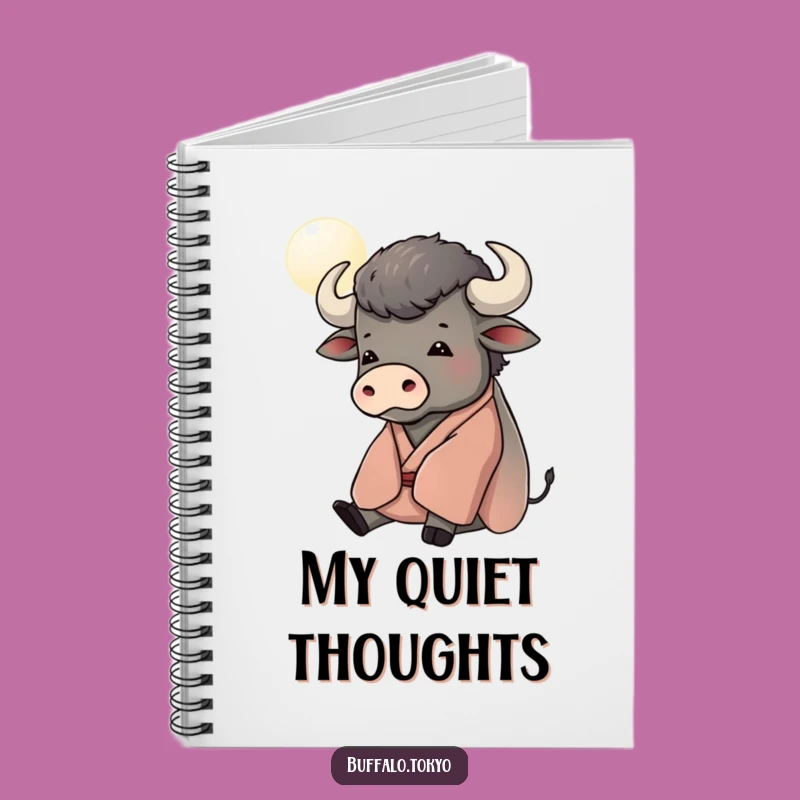 Funny Contemplative Buffalo Moon Notebook - Serene Thoughts, Gift for Writers