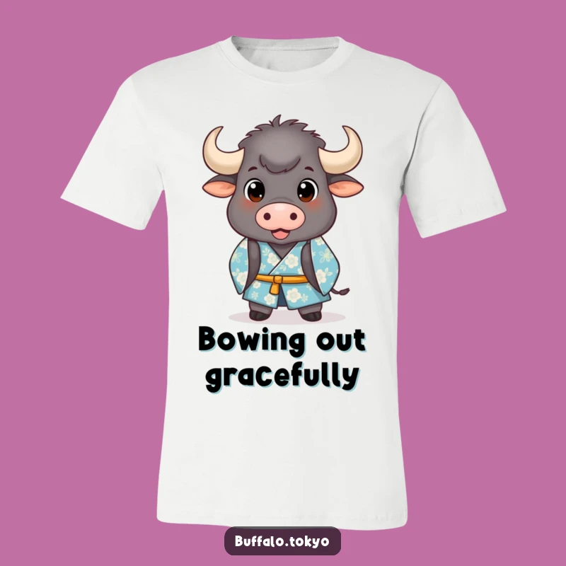 Funny Buffalo Kimono T-Shirt: Embrace Dignity with this Hilarious Bowing Character Tee