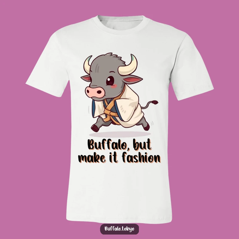 Funny Buffalo Kimono T-Shirt: Bold Stride Graphic Tee Gift