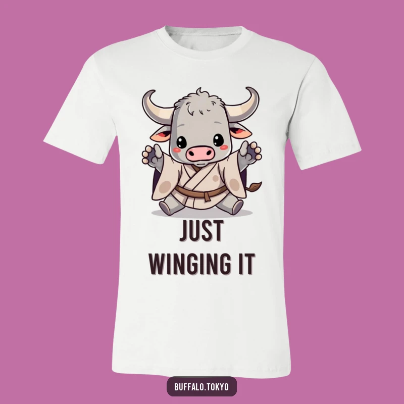 Funny Buffalo Kimono Warrior T-Shirt - Dynamic Pose Tee, Perfect Gift