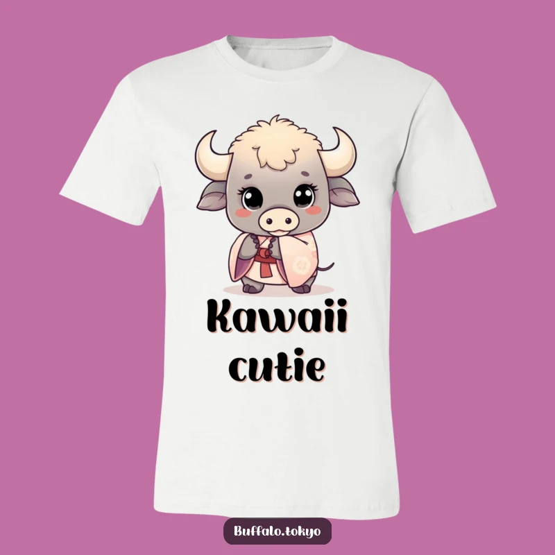 Funny Kawaii Buffalo T-Shirt: Cute Animal Style, Sweet Design, Gift