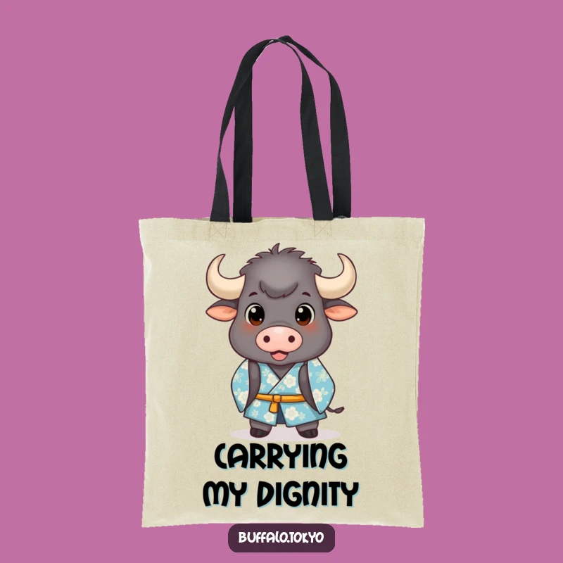 Funny Buffalo Kimono Tote Bag: Carry Your Essentials with this Hilarious Bowing Design